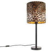 Lampa de masa moderna neagra cu abajur leopard 25 cm - Simplo