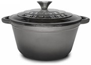 Oală din fontă emailată cu capac 24x11.5 cm, 4L – Cooking by Heinner, Marble Grey HR-ZVC-S24, potrivită pentru cuptor și plite cu inducție