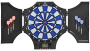 SPORTNOW Set Panou Electronic de Darts cu 31 de Jocuri pentru 8 Jucatori, Set Panou de Darts cu Dulap, 6 Sageti cu Varf Moale | Aosom Romania