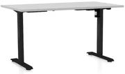 Masa inaltime reglabila OfficeTech A, 120 x 80 cm, bază neagră, gri deschis