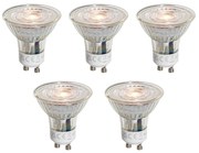 Set de 5 becuri LED GU10 50mm clare 4.5W 360 lm 2700K
