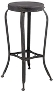 Scaun bar rotund, negru, din metal, Ø37x72 cm, stil industrial vintage
