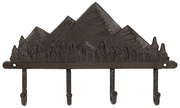 Cuier din fonta, negru, 4 agatatoare, Montagne Brown