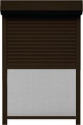 Rulou Exterior Aluminiu Maro Închis cu Plasă Insecte – Acționare Manuală