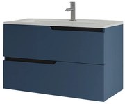 Mobilier pentru lavoar incastrat 80 cm, albastru mat, Fluminia Bari Albastru