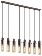 Lustra moderna cu 8 pendule Sweden II moca, chihlimbar