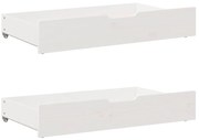 vidaXL Sertare de pat, 2 buc., 90x55x17 cm, alb, lemn masiv de pin
