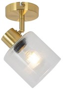 Spot de tavan Art Deco auriu cu sticlă reglabilă - Laura