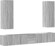 vidaXL Set dulapuri TV, 5 piese, gri sonoma, lemn prelucrat