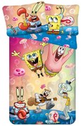 Lenjerie de pat pentru copii din microfibra SPONGEBOB PARTY colorata Dimensiune lenjerie de pat: 70 x 90 cm | 140 x 200 cm