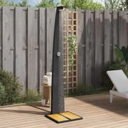 vidaXL Duș de exterior, negru, 55x60x224 cm, poliratan și lemn acacia