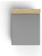 Cearceaf gri închis din bumbac cu elastic 140x200 cm – Mijolnir