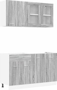 vidaXL Set dulapuri de bucătărie cu sertar Lyon 4 pcs sonoma gri