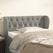 vidaXL Tăblie de pat cu aripioare gri deschis 93x23x78/88 cm catifea