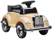 AIYAPLAY Porteur pentru copii cu licență Mercedes-Benz 300S 18-48 luni, cu spațiu de depozitare sub scaun, bej | Aosom Romania