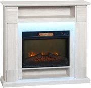 HOMCOM Șemineu Electric 1800W Reglabil cu Flacără 3D, Raft, Timer și Telecomandă, 105x27x97 cm, culoare Lemn | Aosom Romania