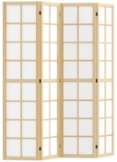 HOMCOM Paravan cu 4 Panouri Pliabile, Separator de Camere Autoportant, Ecran de Intimitate Interior pentru Sufragerie, Dormitor, 160 x 170cm | Aosom Romania