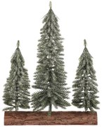 Decorațiune de Crăciun Brazi pe butuc - trio, 34 cm, verde