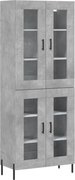 vidaXL Dulap înalt, gri beton, 69,5x34x180, lemn compozit