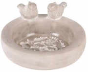Adăpătoare din beton pentru păsări, circulară,gri, 25 x 22 x 12 cm