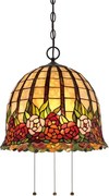Quoizel QZ-ROSECLIFFE-P - Candelabru Tiffany suspendat pe lanț ROSECLIFFE 3xE27/100W/230V