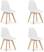 Set 4 bucati scaune de dining KITO albe
