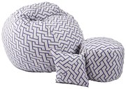 Set Fotoliu Matusalem cu Otoman (suport picioare) si Perna, Material Textil - Zappity Purple