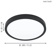 Eglo 99267 - Plafonieră LED pentru baie FUEVA 5, 20W/230V, IP44