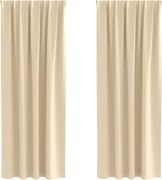 vidaXL Perdele Opaque cu Inel 2 pcs Crem 225 x 140 cm Poliester