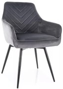 Scaun rotativ Servio velvet gri/negru Blu14