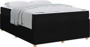 vidaXL Cadru de pat cu saltea Negru 140 x 200 cm țesătură
