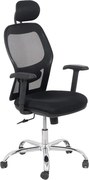 Scaun ergonomic OFF 989 negru, brațe reglabile și suport lombar