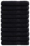 vidaXL Prosoape premium SOLUND 10 buc. negru 100x200 cm 600 gsm