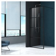 Paravan de dus Mediterraneo Black 4 90x200 cm sticla securizata