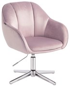 HR2055CROSS Scaun Mov din Catifea cu Bază Cromata
