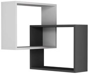 Set 2 rafturi Tomy, 68x60x68 cm, alb/antracit, pal melaminat 18 mm