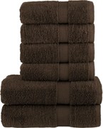 vidaXL Set de prosoape premium SOLUND, 6 piese, maro, 600 g/m²