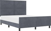 vidaXL Pat cu arcuri cu headboard Gri închis 140 x 190 cm Catifea
