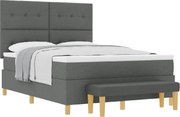 vidaXL Pat cu arcuri cu saltea Gri închis 140 x 190 cm țesătură