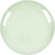 Farfurie ceramică întinsă cu buline,verde