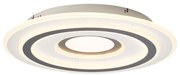 Plafonieră de design albă cu gri închis rotund, incl. LED, cu dimmer - Taylor