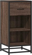 vidaXL Dulap, stejar maro, 35,5x35x76 cm, lemn prelucrat și metal