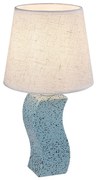 Lampa de masa ceramica albastru abajur bej Dayami