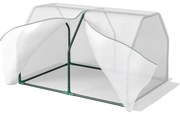 Mini Seră Outsunny pentru grădină și balcon din plastic PE și oțel cu închidere cu fermoar, 99x71x60 cm, de culoare alb transparent | Aosom Romania