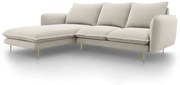 Coltar tapitat Vienna 5 locuri picioare gold – L255 x l170 x h95