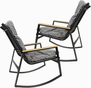 Fotoliu suspendat, oțel, perne căptușite, gri, 2 buc