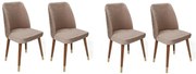 Set de scaune de sufragerie Hugo Beige și Walnut,4 buc.