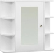 vidaXL Dulap de baie cu oglindă, alb, 66x17x63 cm, MDF