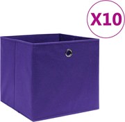 vidaXL Cutii de depozitare 10 buc. violet, 28x28x28 cm, textil nețesut