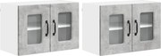 vidaXL Dulap de bucătărie Kalmar 2 pcs Gri din beton 60 x 31 x 40 cm